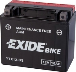 Motobatéria Exide Bike AGM ETX12-BS, 12V 10Ah