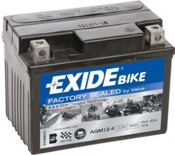 Motobatéria Exide Bike AGM12-4,12V 3Ah 