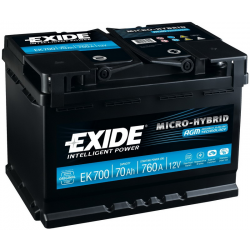 Exide Štart-stop AGM 12V 72Ah, EK720