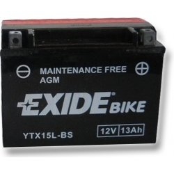 Motobatéria Exide Bike AGM ETX15L-BS, 12V 13Ah